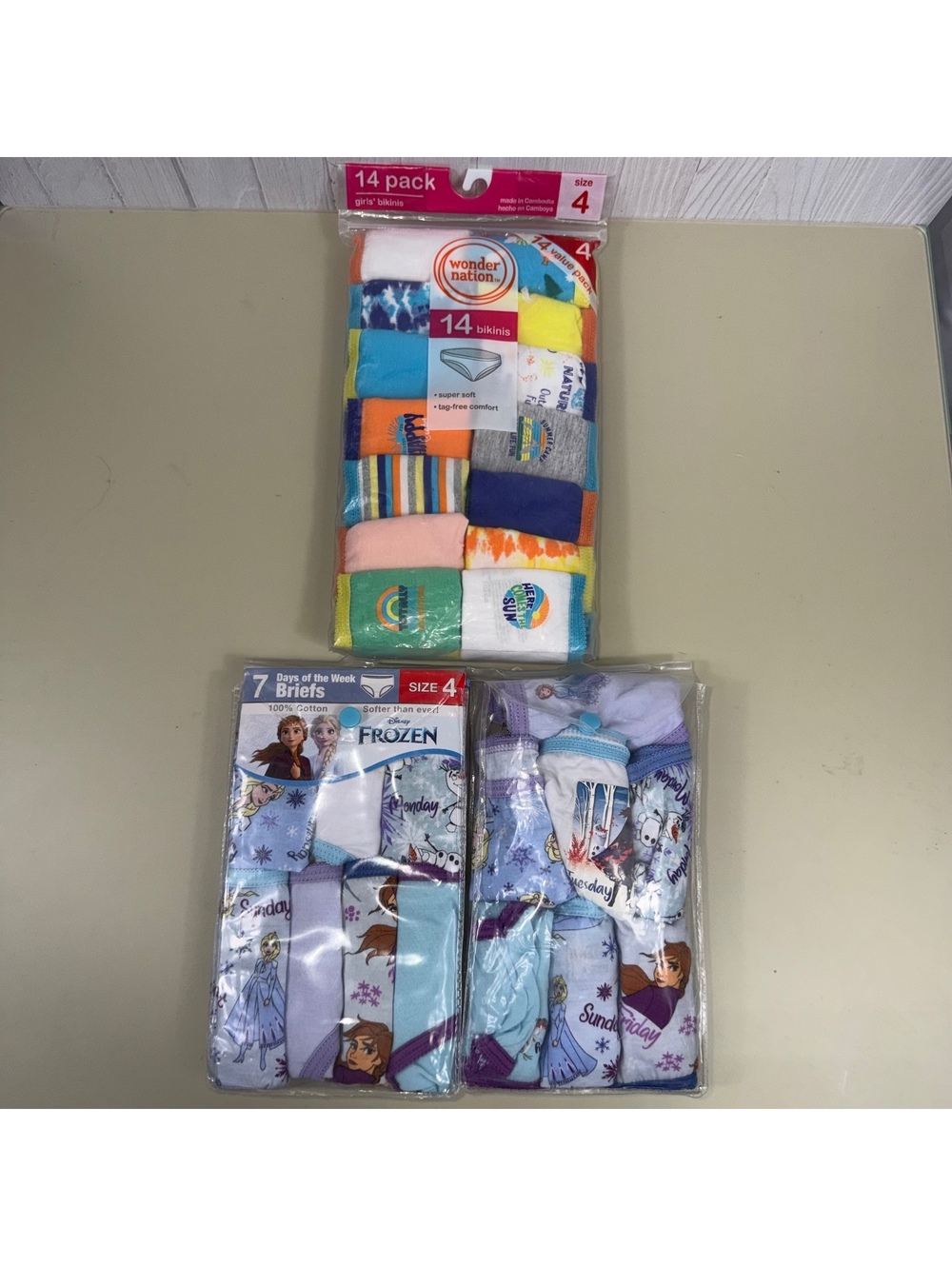 Girls Size 4 Underwear Lot Wonder Nation Frozen NWT